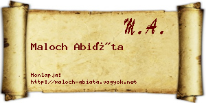 Maloch Abiáta névjegykártya